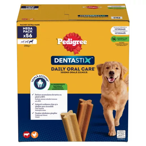 Pedigree DentaStix Daily Oral Care kiegészítő állateledel 4 hónapnál idősebb kutyáknak 8 db 2,16 kg