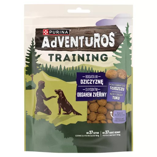 Purina Adventuros Training szarvasban gazdag falatok kiegészítő állateledel kutyák számára 115 g