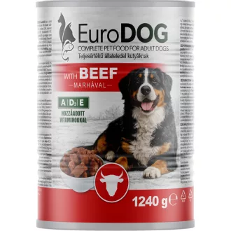 Eurodog kutya konzerv 1240g marhás