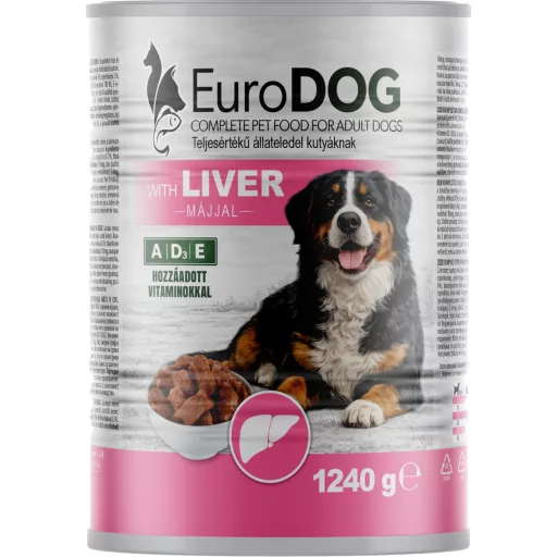 Eurodog kutya konzerv 1240g májas