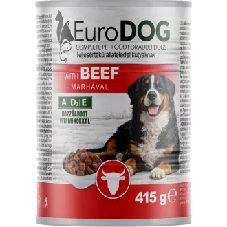 Eurodog kutya konzerv 415g marhás