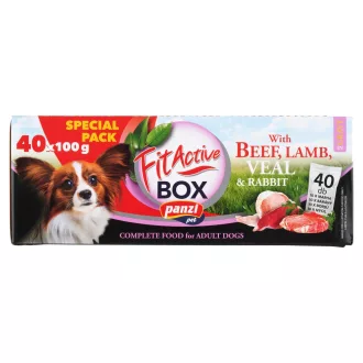   FitActive alutasakos kutyaeledel 40x100g Marha-Bárány-Borjú-Nyúl
