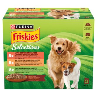   Purina Friskies Selections szószos válogatás nedves kutyaeledel 24 x 85 g