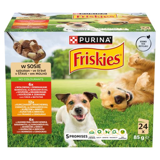 Purina Friskies szószos válogatás nedves kutyaeledel 24 x 85 g (2040 g)