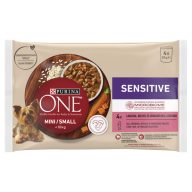 Purina One Mini teljes értékű állateledel mini és kistestű felnőtt kutyák számára 4 x 85 g (340 g)