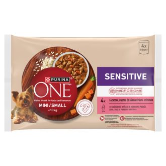 Purina One Mini teljes értékű állateledel mini és kistestű felnőtt kutyák számára 4 x 85 g (340 g)