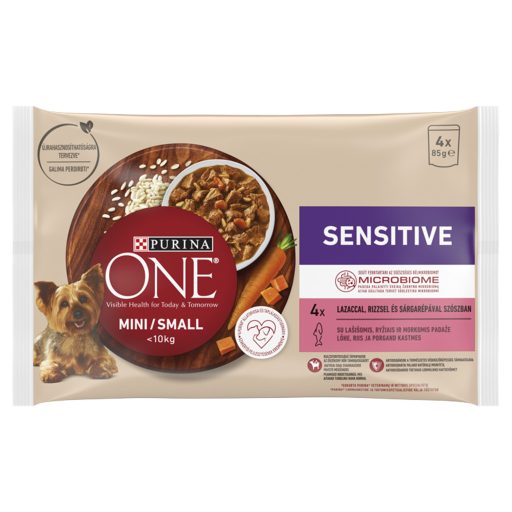 Purina One Mini teljes értékű állateledel mini és kistestű felnőtt kutyák számára 4 x 85 g (340 g)