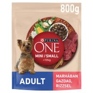   Purina One teljes értékű állateledel felnőtt kutyák számára marhában gazdag rizzsel 800 g