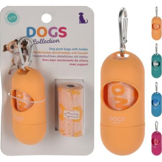 Kutyapiszok gyűjtő zacskó tartóban - Narancssárga