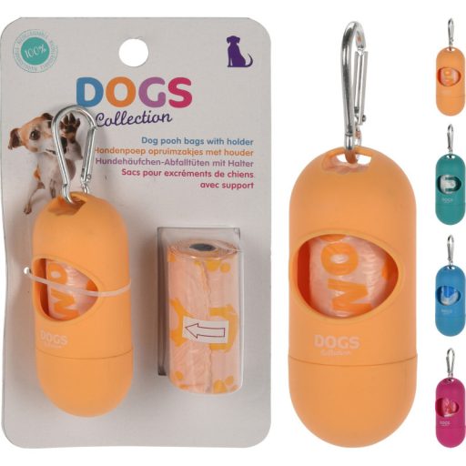 Kutyapiszok gyűjtő zacskó tartóban - Narancssárga