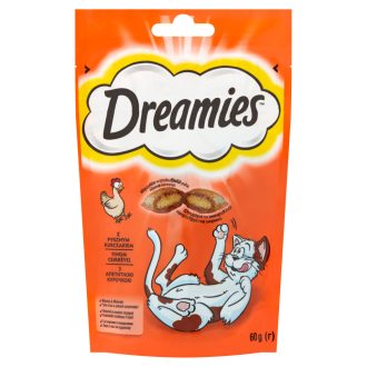   Dreamies kiegészítő macskaeledel csirkével felnőtt macskák & 8 hetesnél idősebb kölykök számára 60 g