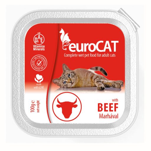 Eurocat nedves macskaeledel 100g marha