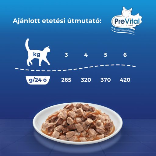PreVital teljes értékű állateledel felnőtt macskák számára szószban 4 x 100 g