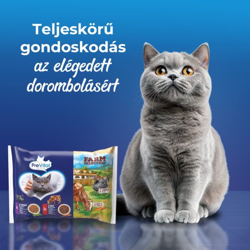 PreVital Farm Selection teljes értékű állateledel felnőtt macskák számára szószban 4 x 85 g
