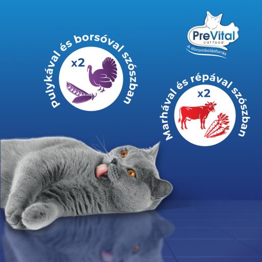 PreVital Farm Selection teljes értékű állateledel felnőtt macskák számára szószban 4 x 85 g