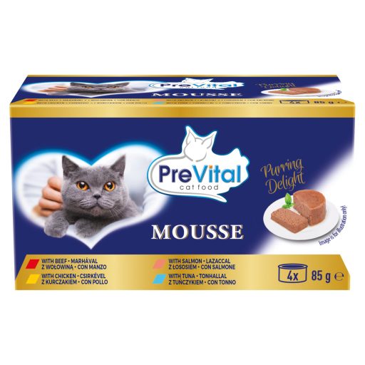 PreVital Mousse teljes értékű állateledel felnőtt macskák számára 4 x 85 g