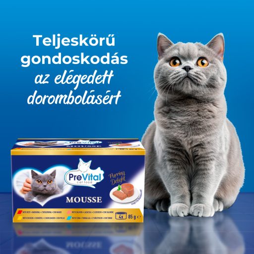 PreVital Mousse teljes értékű állateledel felnőtt macskák számára 4 x 85 g