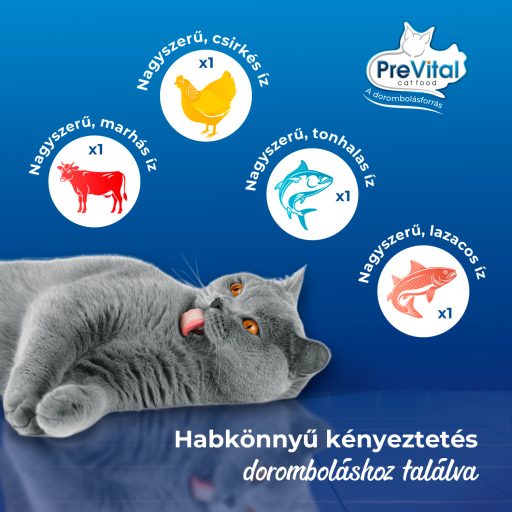 PreVital Mousse teljes értékű állateledel felnőtt macskák számára 4 x 85 g