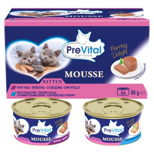PreVital Mousse teljes értékű állateledel kölyökmacskák számára 4 x 85 g