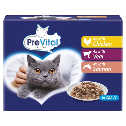 PreVital teljes értékű állateledel felnőtt macskák számára szószban 12 x 100 g