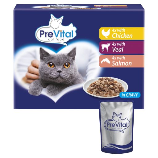 PreVital teljes értékű állateledel felnőtt macskák számára szószban 12 x 100 g