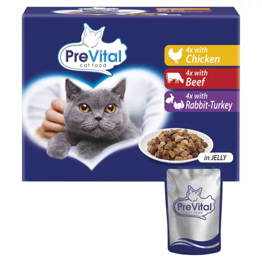 PreVital teljes értékű állateledel felnőtt macskák számára aszpikban 12 x 100 g