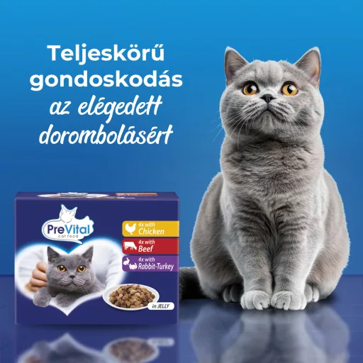 PreVital teljes értékű állateledel felnőtt macskák számára aszpikban 12 x 100 g
