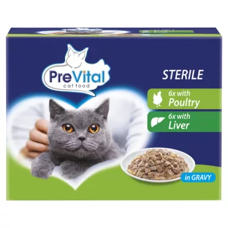   PreVital teljes értékű állateledel felnőtt, ivartalanított macskák számára szószban 12 x 100 g
