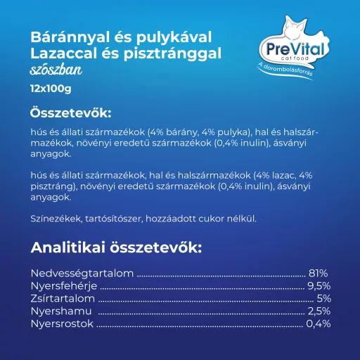 PreVital Junior teljes értékű állateledel kölyökmacskák számára szószban 12 x 100 g