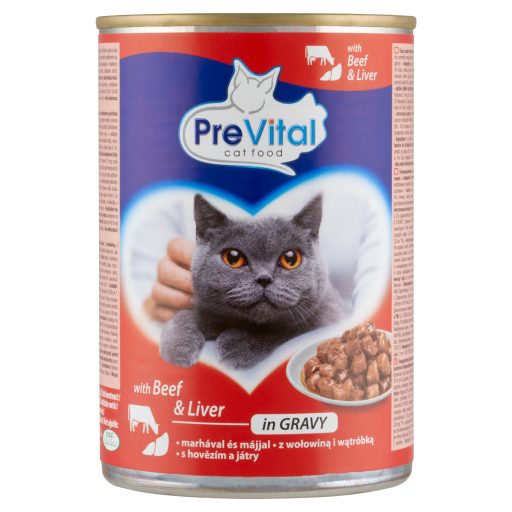 PreVital nedves macskaeledel 415g marha-máj