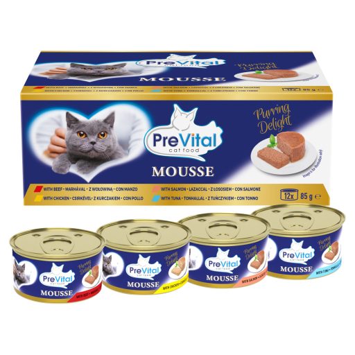PreVital Mousse teljes értékű állateledel felnőtt macskák számára 12 x 85 g