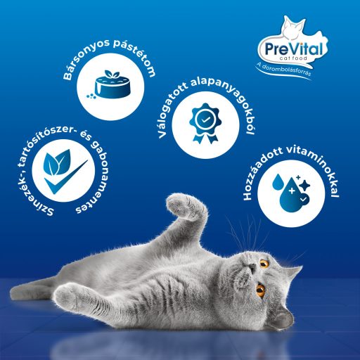 PreVital Mousse teljes értékű állateledel felnőtt macskák számára 12 x 85 g