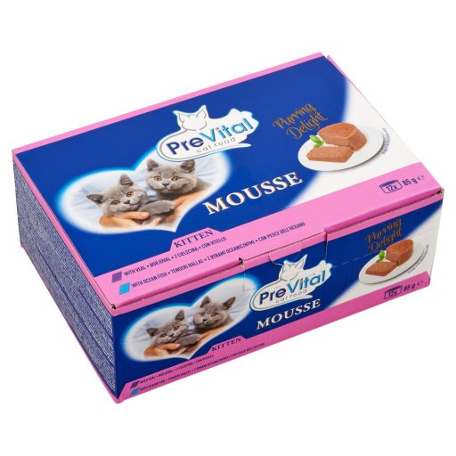 PreVital Mousse nedves macskaeledel 12x85g vegyes (kölyök)