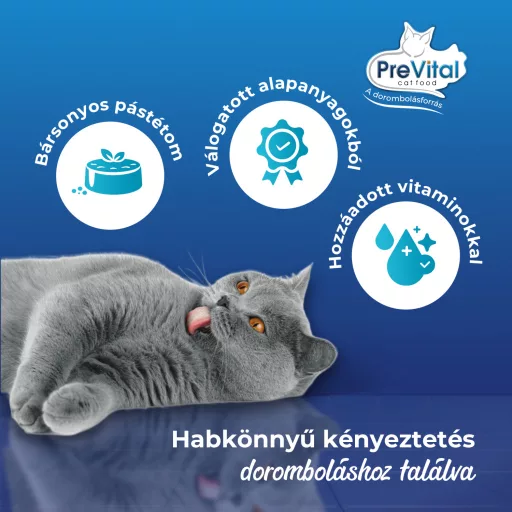 PreVital Mousse teljes értékű állateledel felnőtt macskák számára tonhallal 85 g
