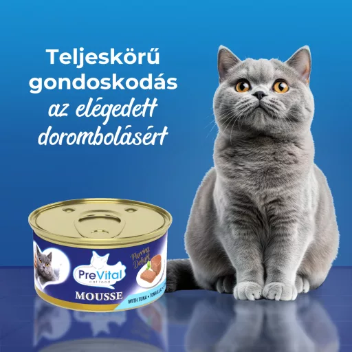 PreVital Mousse teljes értékű állateledel felnőtt macskák számára tonhallal 85 g
