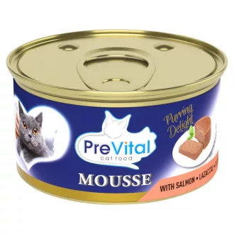   PreVital Mousse teljes értékű állateledel felnőtt macskák számára lazaccal 85 g