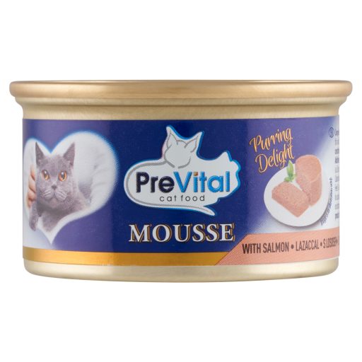 PreVital Mousse teljes értékű állateledel felnőtt macskák számára lazaccal 85 g
