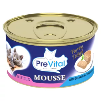   PreVital Mousse teljes értékű állateledel kölyökmacskák számára tengeri hallal 85 g