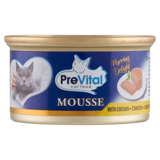 PreVital Mousse teljes értékű állateledel felnőtt macskák számára csirkével 85 g