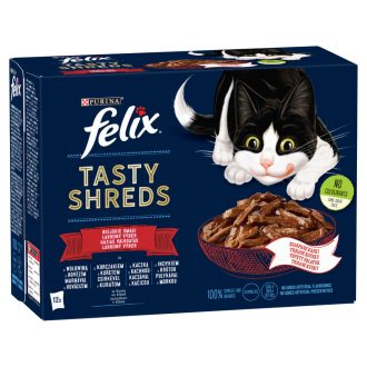   Purina Felix Shreds házias válogatás szószban nedves macskaeledel 12 x 80 g
