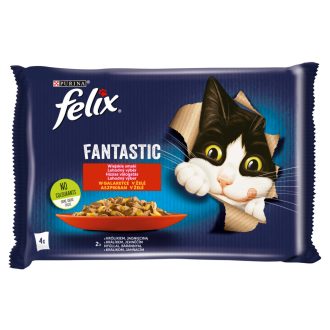   Purina Felix Fantastic nyúllal/báránnyal aszpikban nedves macskaeledel 4 x 85 g