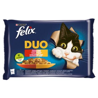   Purina Felix Fantastic Duo házias válogatás aszpikban nedves macskaeledel 4 x 85 g (340 g)