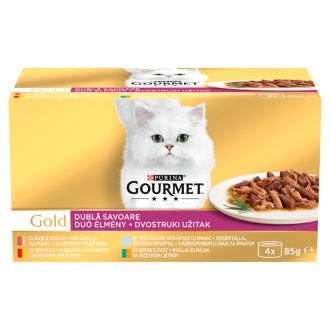   Purina Gourmet Gold Duó Élmény nedves macskaeledel 4 x 85 g