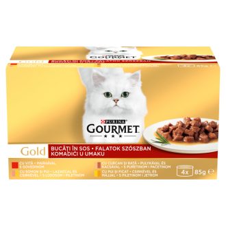   Purina Gourmet nedves macskaeledel 4x85g Gold falatok szószban