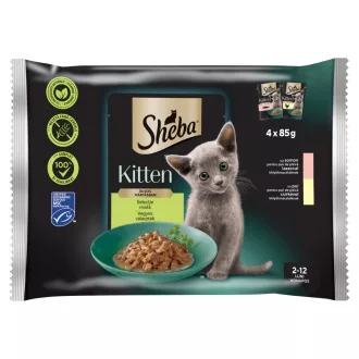   Sheba Kitten teljes értékű nedves eledel kölyökmacskáknak vegyes választék 4 x 85 g (340 g)