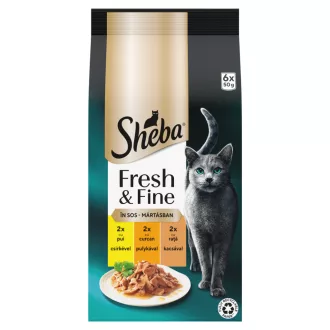   Sheba Fresh & Fine teljes értékű nedves eledel felnőtt macskáknak mártásban 6 x 50 g (300 g)