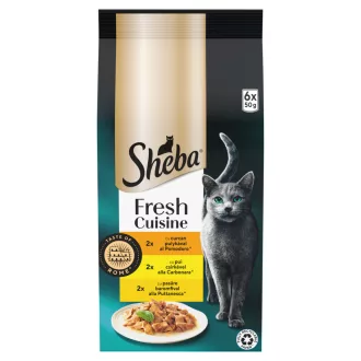   Sheba Fresh Cuisine Taste of Rome teljes értékű nedves eledel felnőtt macskáknak 6 x 50 g (300 g)