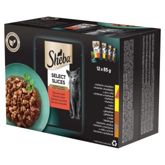   Sheba Select Slices Zamatos választék teljes értékű nedves eledel felnőtt macskáknak 12 x 85 g