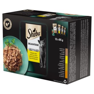   Sheba Delikatesse Baromfiválaszték teljes értékű nedves eledel felnőtt macskáknak 12x85 g (1,02 kg)