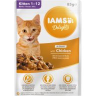   IAMS nedves macskaeledel 85g junior csirkehúsban gazdag, szószban Delights